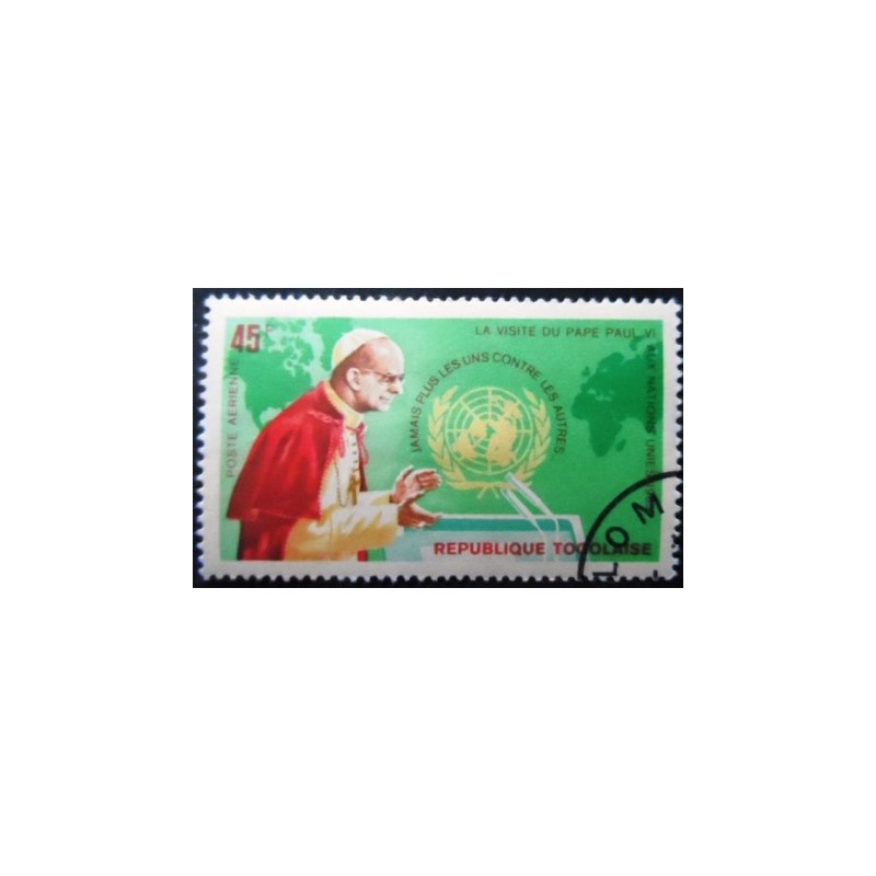 Selo postal do Togo de 1966 Pope Paul VI 45