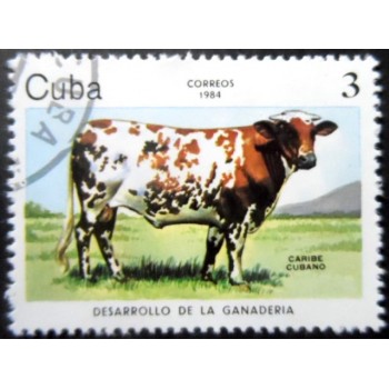 Selo postal de Cuba de 1984 Caribbean Cattle NCC