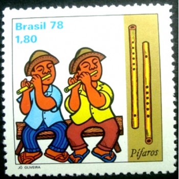 Selo postal de 1978 Tocadores de Pífaros M