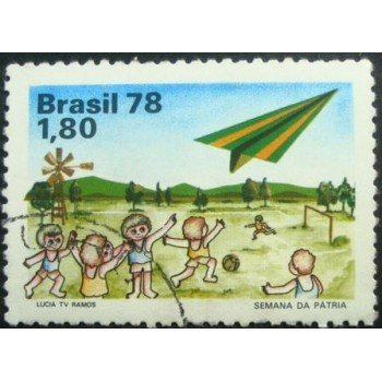 Imagem similar à do selo postal do Brasil de 1978 Avião e Criança