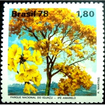 Selo postal do Brasil de 1978 Ipê Amarelo N