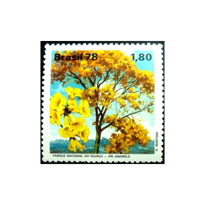 Selo postal do Brasil de 1978 Ipê Amarelo N