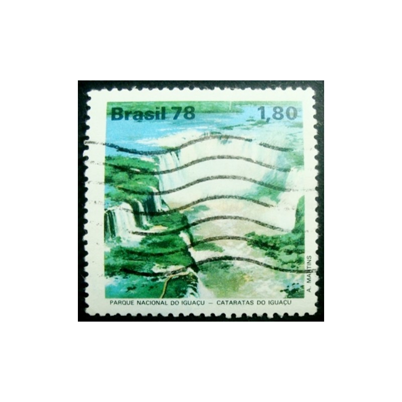 Imagem similar à do selo postal do Brasil de 1978 Cataratas do Iguaçu U