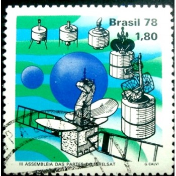 Imagem similar à do selo postal do Brasil de 1978 Intelsat U