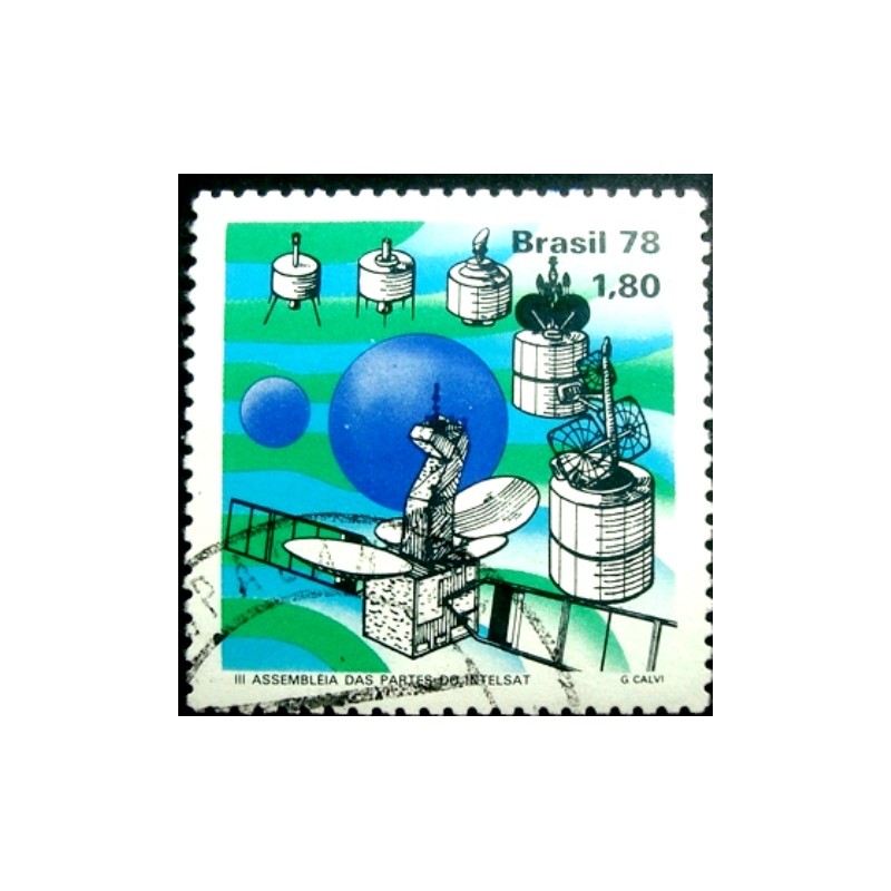 Imagem similar à do selo postal do Brasil de 1978 Intelsat U