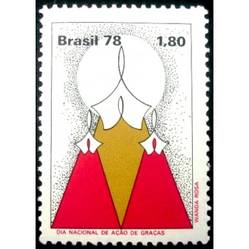 Selo postal do Brasil de 1978 - Ação de Graças M