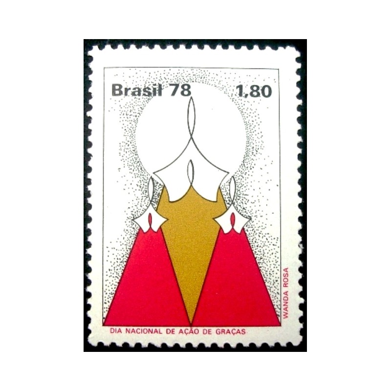 Selo postal do Brasil de 1978 - Ação de Graças M