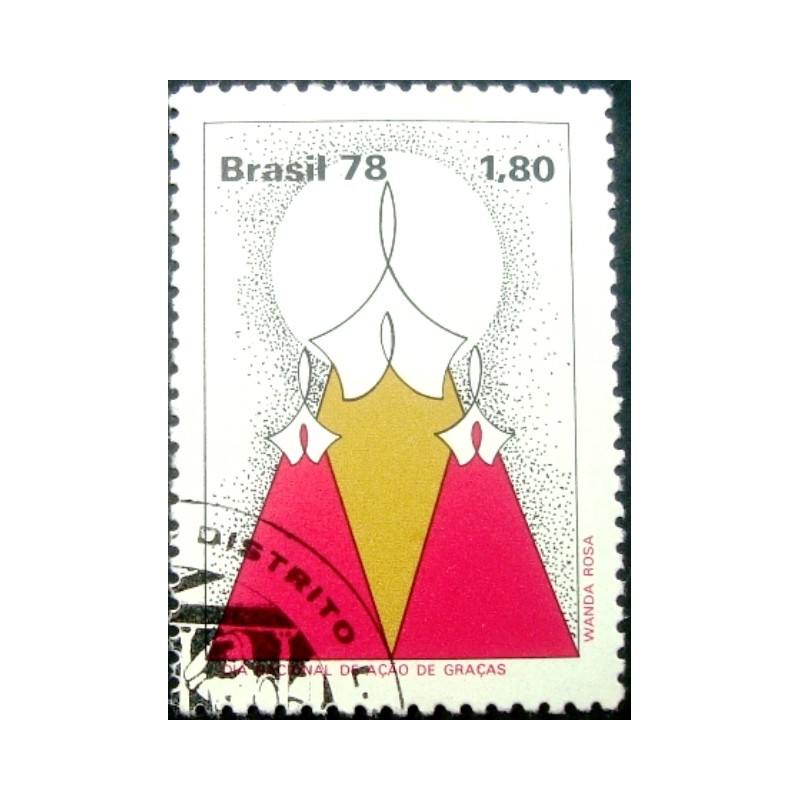 Selo postal do Brasil de 1978 Ação de Graças MCC