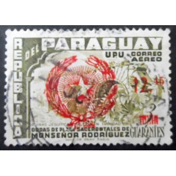 Selo postal do Paraguai de 1959 Jesuit Ruins