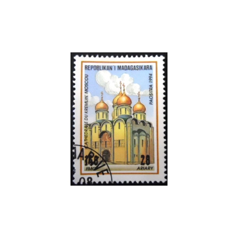 Selo postal de Madagascar de 1994 Kremlin