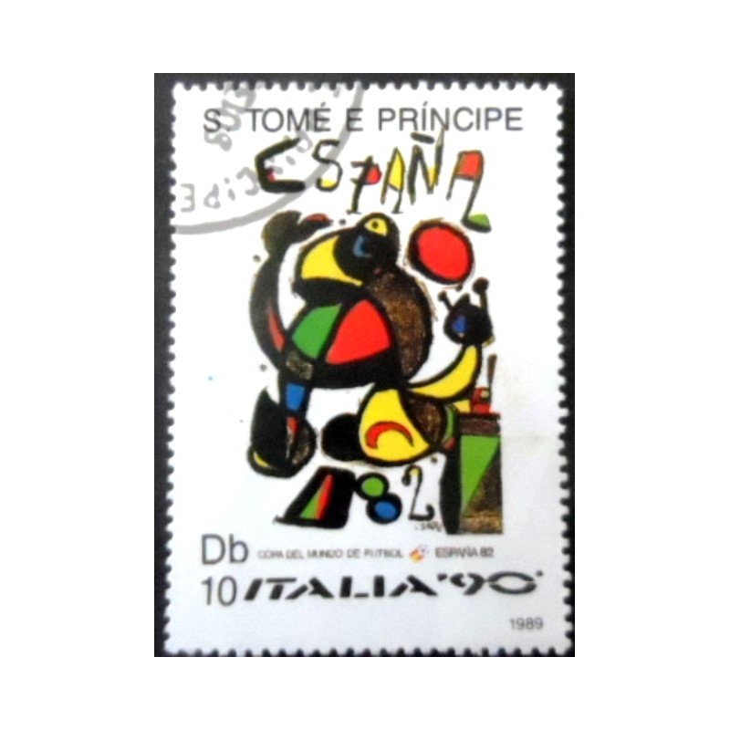 Selo postal de São Tomé e Príncipe de 1989 Abstract design