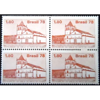 Quadra de selos postais do Brasil de 1978 Pátio do Colégio