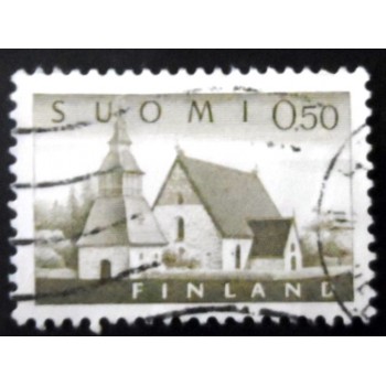 Selo postal da Finlândia de 1963 Lammi Church 050 U