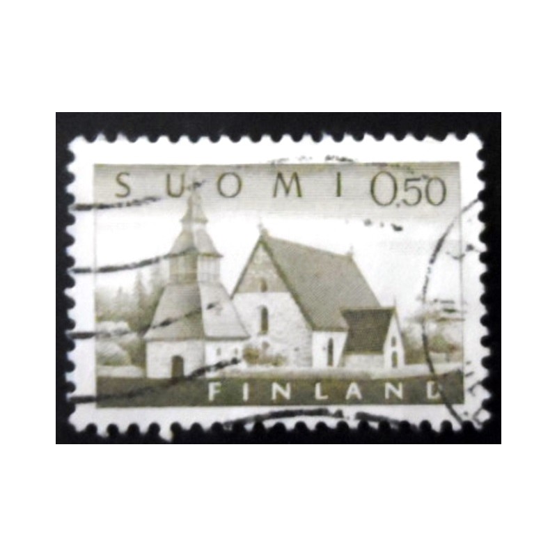 Selo postal da Finlândia de 1963 Lammi Church 050 U