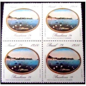 Quadra de selos postais do Brasil de 1979 Pesca da Baleia M