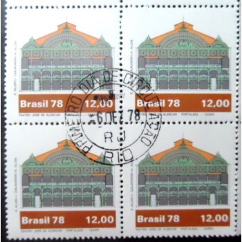 Quadra de selos postais do Brasil de 1978 Teatro da Paz M1D