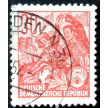 Selo postal da Alemanha de 1957 Dance group U