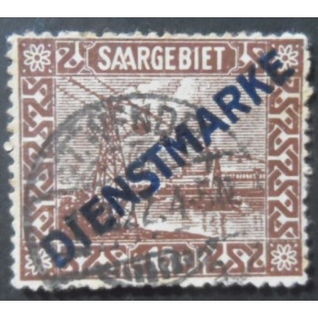 Selo postal Oficial Saarland de 1922 Wire-rope Railway DIENSTMARKE