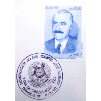 FDC Oficial de 1990 nº 496 Presidente José Sarney