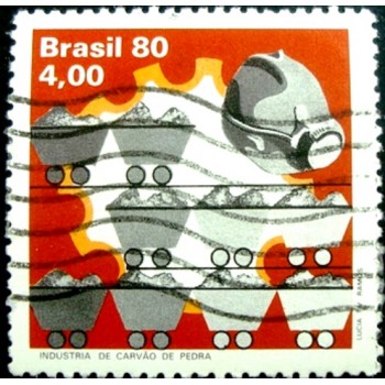 Imagem similar à do selo postal do Brasil de 1980 Carvão de Pedra U