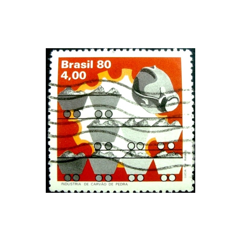 Imagem similar à do selo postal do Brasil de 1980 Carvão de Pedra U