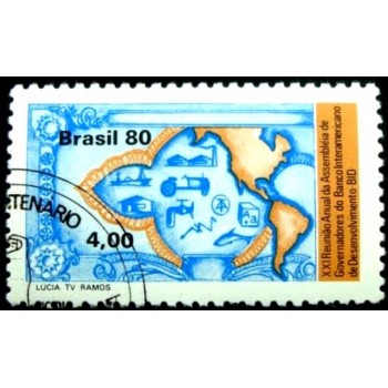 Selo postal do Brasil de 1980 Reunião BID MCC