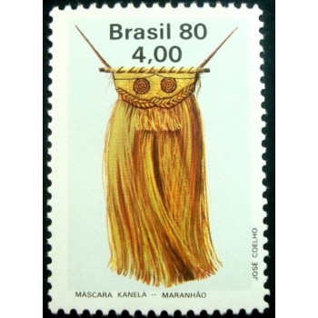 Selo postal do Brasil de 1980 Máscara Kanela M