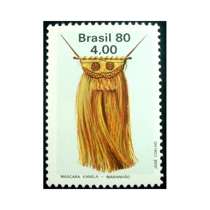 Selo postal do Brasil de 1980 Máscara Kanela M