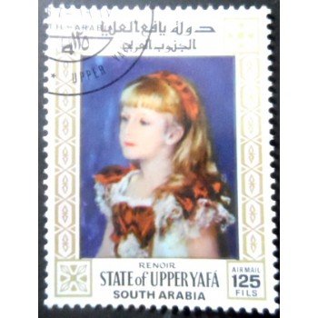 Selo postal de Upper Yafa de 1967 Girl with Apron