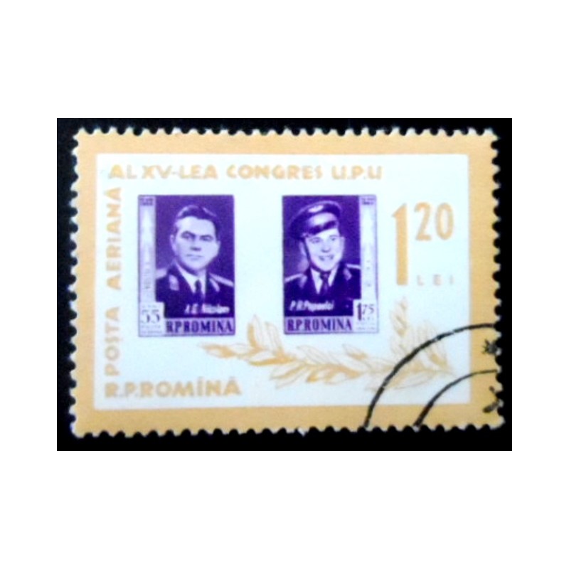 Selo postal da Romênia de 1963 Nikolayev & Popovich