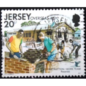 Selo postal de Jersey de 1991 Building Construction