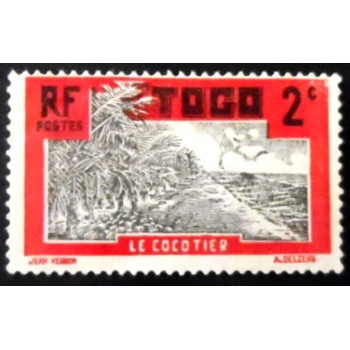 Selo postal do Togo de 1924 Coconut Plantation