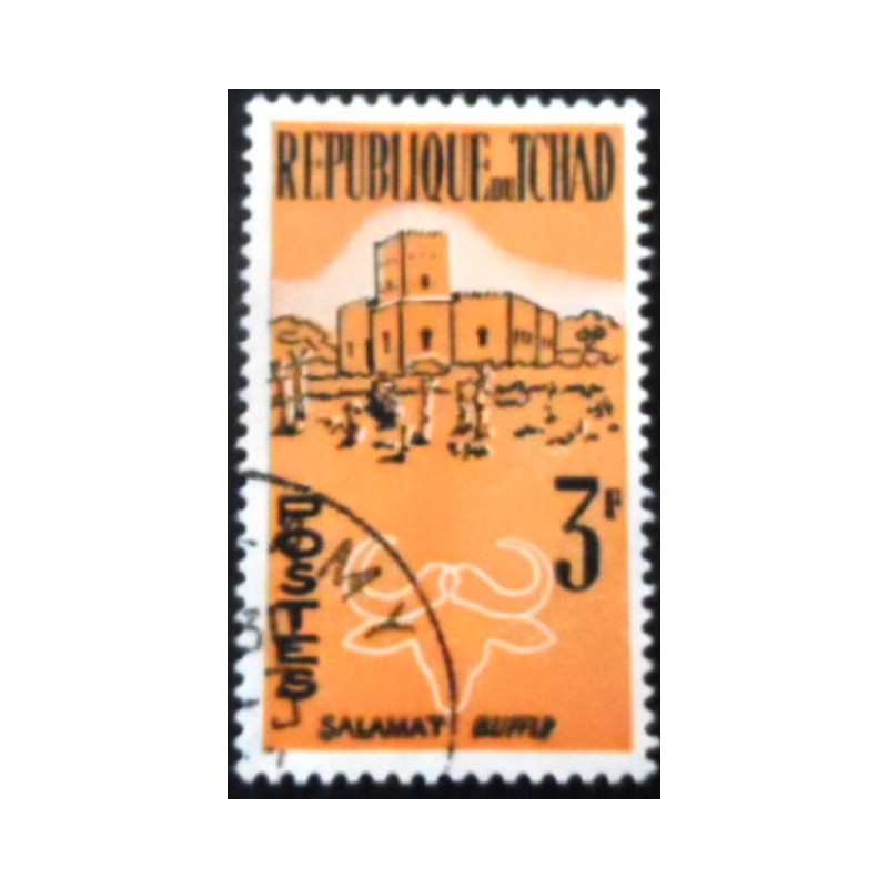 Selo postal dp Tchad de 1968 Buffalo and Salamat