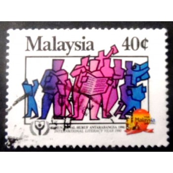 Selo postal da Malásia de 1990 International Literacy Year