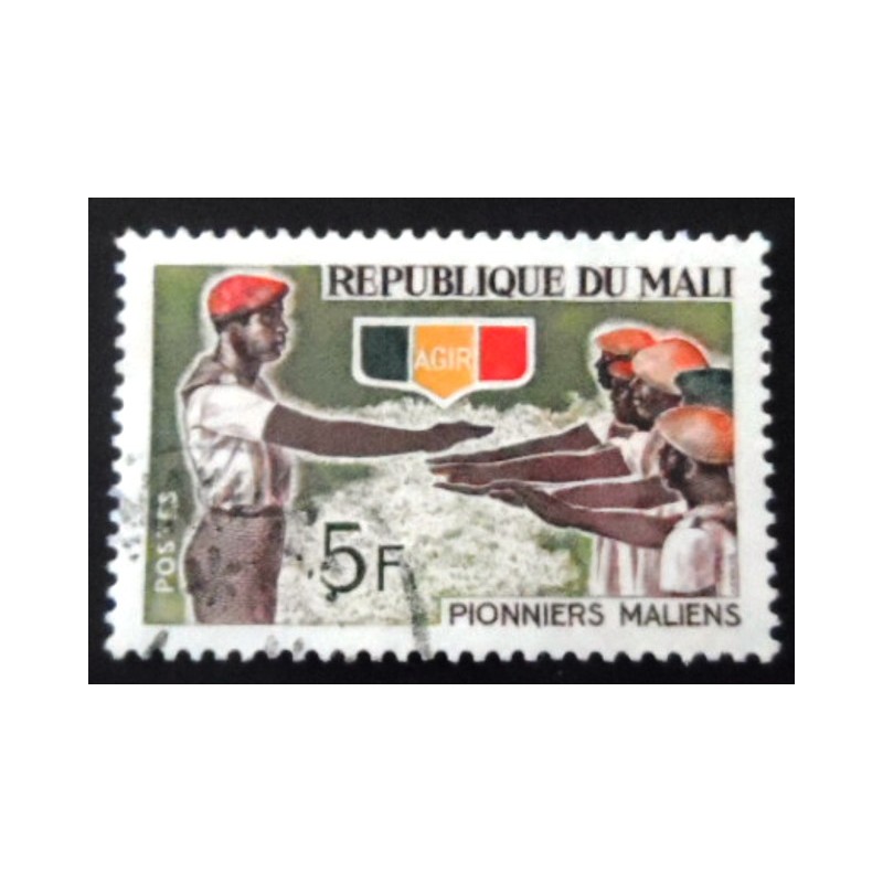 Imagem do selo postal do Mali de 1966 Initiation of pioneers MCC