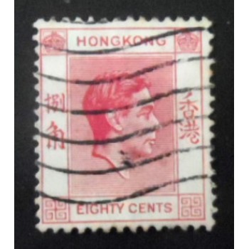 Selo postal de Hong Kong de 1948 King George VI 80 U