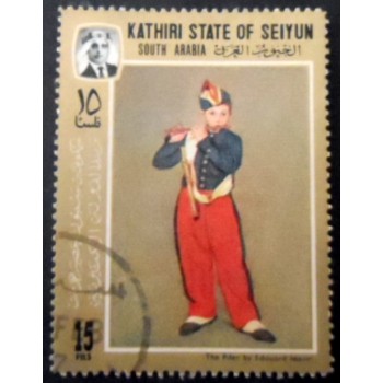 Selo postal de Kathiri de 1967 The Fifer
