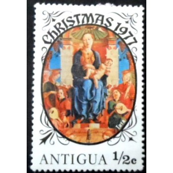 Selo postal de Antigua de 1977 Madonna Roverella M