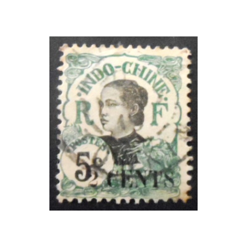 Selo da Indochina Francesa de 1919 Annamite Woman overprinted  2