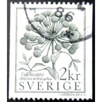 Selo postal da Suécia de 1984 Angelica archangelika U