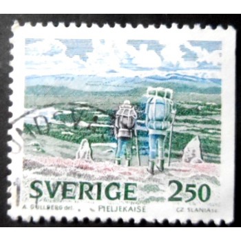 Selo postal da Suécia de 1990 Pieljekaise National Park