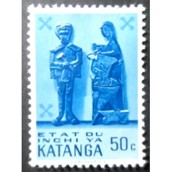 Selo postal de Katanga de 1961 Family group 50
