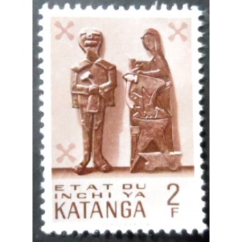 Selo postal de Katanga de 1961 Family group 2