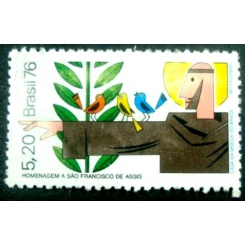 Selo postal do Brasil de 1976 São Francisco de Assis N