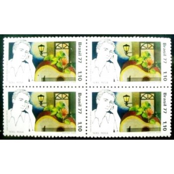 Quadra de selos do Brasil de 1977 Noel Rosa M