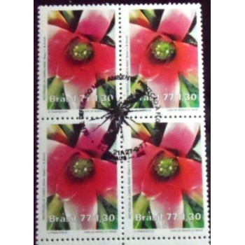 Quadra de selos postais do Brasil de 1977 Neoregelia Carolinae MCC AM