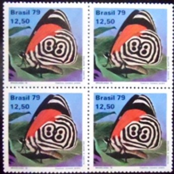 Quadra de selos postais do Brasil de 1979 Diaethria M