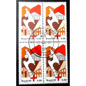 Quadra de selos postais do Brasil de 1980 Mal de Chagas M1D