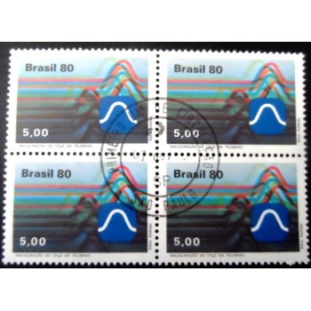 Quadra de selos postais do Brasil de 1980 Telebrás M1D