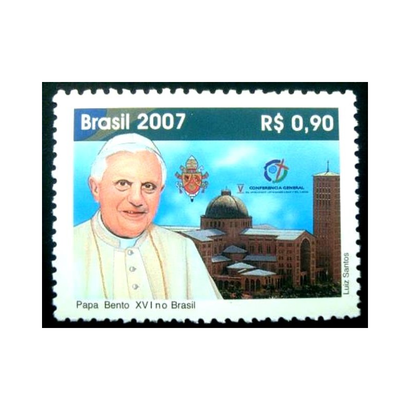 Selo postal do Brasil de 2007 Bento XVI